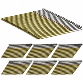 meite 28 Degree Framing Nails, Offset Round Head 2-Inch × .113-Inch Bright Coated Wire Weld Collated Nails Smooth Shank Framing Nails for Framing Nailer Gun (2,000 PCS)