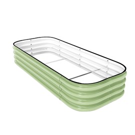 DaisyVibe Raised Garden Bed Kit, Planter Raised Garden Boxes Outdoor, Oval Large Metal Raised Garden Beds for Vegetables Flowers (Green, 5ftx2ftx1ft)