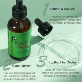 Rosemary Oil for Hair & Scalp - Rosmarinöl Haare - Rosmarin öl für Kopfhaut Und Haar - Haaröl Haarwachstum Beschleunigen - Hair Oil gegen Haarausfall Frau - Haarpflege für Trockenes Haar