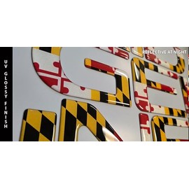 Tailgate Raised Stickers Insert Letters fits 2024 2025 26 Ridgeline Maryland Flag