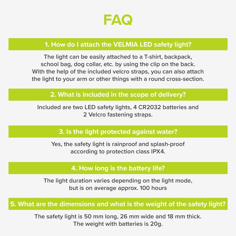 VELMIA Running Light for Runners (2 Pack) for Maximum Safety