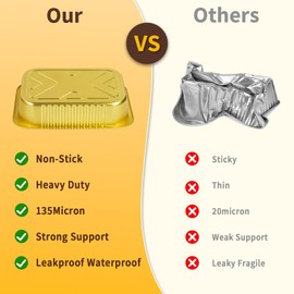 20 Pack 5 LB Aluminum Foil Pans with Lids Heavy Duty, 11"×8"×2" Aluminum Food Containers with Lids, Disposable Tin Foil Pans with Lids for Baking, Meal Prep, Freezer, Heating and Takeout