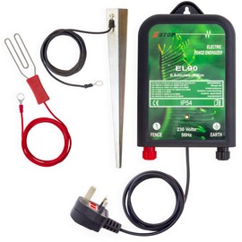 230v Mains Powered Electric Fence Energiser X-Stop EL90 10Km Range, 0.5 Joule Output, Weatherproof Kit Includes Leads and Earth Stake. For Horses and Other Animals. 2 Year Warranty*