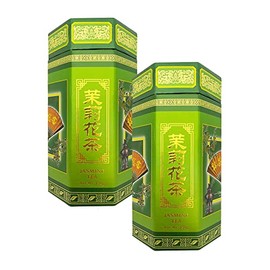 Chinese Loose Tea Leaves (Oolong, Jasmine, Premium Green Tea, Tie Guanyin, Puer) (250g x2 Tins) (Jasmine Tea 茉莉花茶)