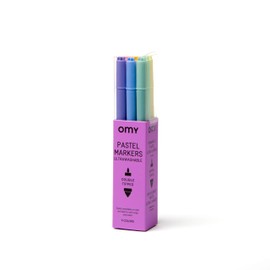 Omy Signature Pastel Double Tipped Felt Markers | Box of 9 Vibrant Pastel Colors | Ideal for Kids & Adults | Creative Art Projects | Coloring & Crafting Activities | Ages 3 and Up