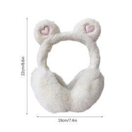 LdawyDE Ear Warmers Women's Winter Warm Plush Earmuffs Children Girls Cute Bear Ears Ear Warmers Foldable Ear Warmers Ear Muffs Winter Windproof Earmuffs Perfect for Cold Winter Days, White