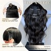 Clip in Hair Extensions Real Human Hair - Black 22