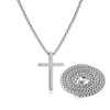 SKQIR Stainless Steel Cross Necklace for Men, Boys over 12,