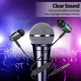 Flcloud Earbuds Wired 6 Pack - Headphone in Ear with Microphone, Earphones with Clear Friendly Sound for Play and Work, Fits All 3.5mm Devices