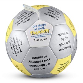 Get Happy at Work Thumball 6" | Team Building Activities - Create a Positive Workplace. Promote Optimisim & Happy Conversations | 32 Prompts