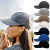 Enwokran Women's Ponytail Hat, Crossed Baseball Cap, High Messy Bun