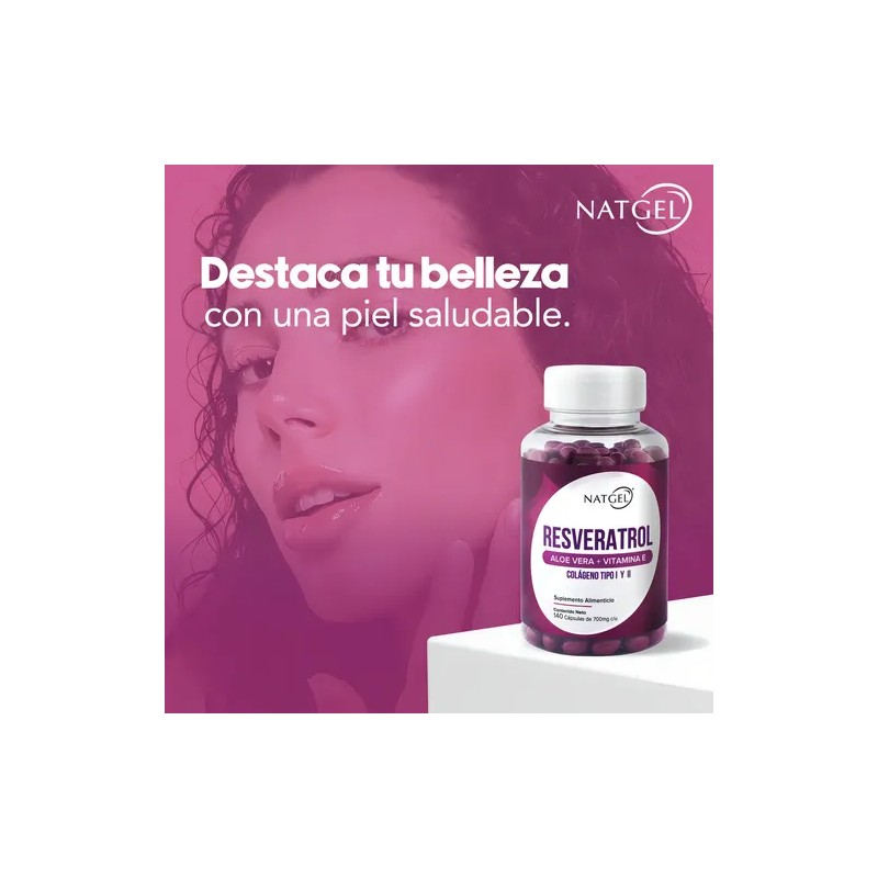 Resveratrol + Vitamina E + Colageno Tipo 1 y Tipo