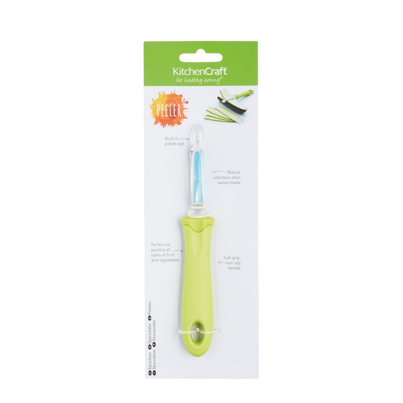 KitchenCraft Healthy Eating Soft-Grip Swivel Potato Peeler, 19 cm (7.5")