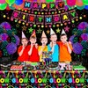 223 Pack Glow Neon Party Supplies Glow Party Tableware Set
