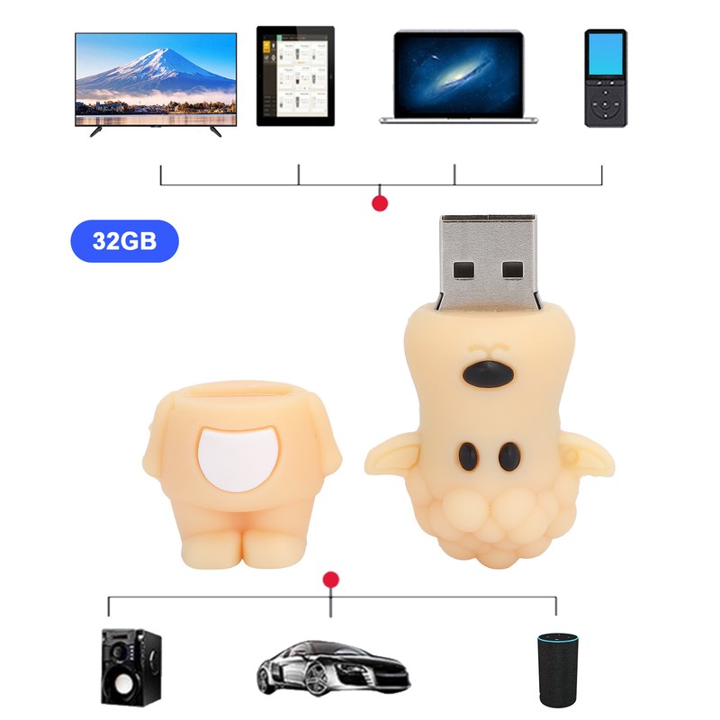 Thumb Drive Portable Cute Cartoon Sheep Doll 2.0 USB Flash