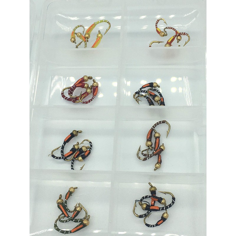 Fly Fishing 32 Beadhead Epoxy Buzzers + FREE FLY BOX