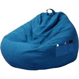 Bean Bag Chair Cover (No Filler) Stuffed Animal Storage Bean Bag Zipper Beanbag Cover Lazy Lounger Bean Bag Replacement Cover for Adults Kids (39.3 x 47.2 inch, Gray)