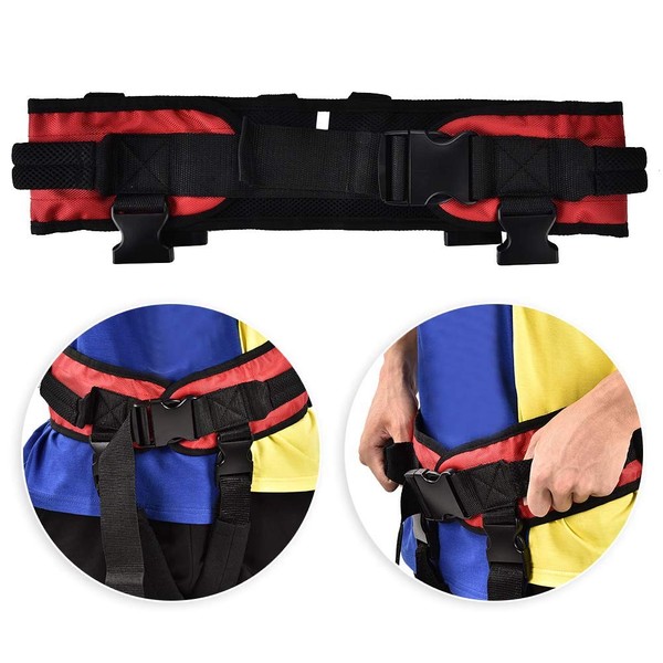 Zetiling Transfer Belt, Transfer Belt with Leg Loops, Care Safety Gear Support Device for Hospital and Home Use for Elderly, Seniors and Patients (L)