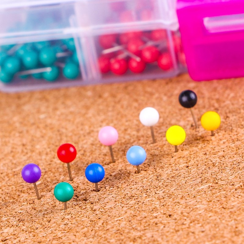 Yalis Push Pins 600-count Map Tacks Marking Pins 1/8-Inch Plastic