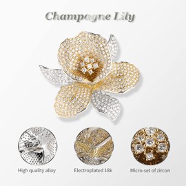 QEEHIR-Mosaic000001 Brooch, Rose and White Gold, cubic zirconia