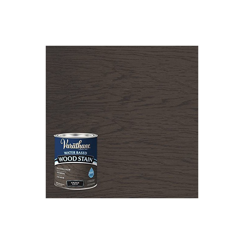 Varathane 381121 Water Based Wood Stain, Quart, Smoke Gray