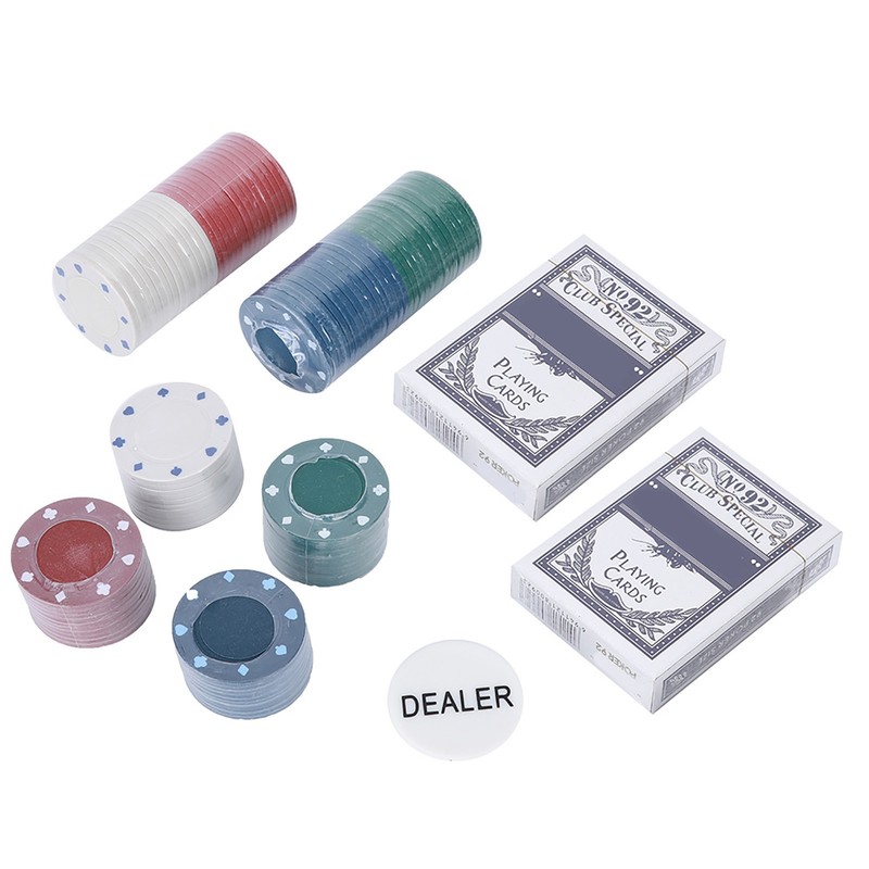 100PCS Poker Chips Cards with Portable Carrying Case for Texas