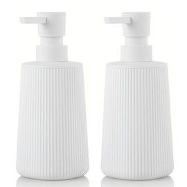 Tethram 2Pcs Dispensador de Jabón Líquido, 380ML Dispensador de Jabón de Plástico Moderno Pequeño para Baño, Adecuado para baño, Cocina.