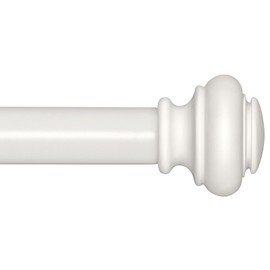 SIMEWIN Heavy Duty Curtain Rods for Windows 28"-88", 1" White, Classic Finials, Wall Mounted