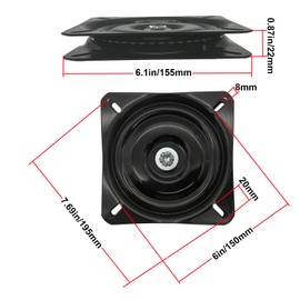 Li-TianFeng 6.25 Inch Heavy Duty Bar Stool Swivel Plate Replacement, Bar Stool Seat Turntable,Square Swivel Mechanism for Recliner Chair or Furniture - Ball Bearing Swivel Boat Seat