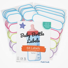Pumpkin Doodle Labels for Daycare, Waterproof Write On Labels, Two Sizes, Assorted Colors, Pack of 64