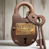 New York Insane Asylum Cast Iron Gate Lock With Brass