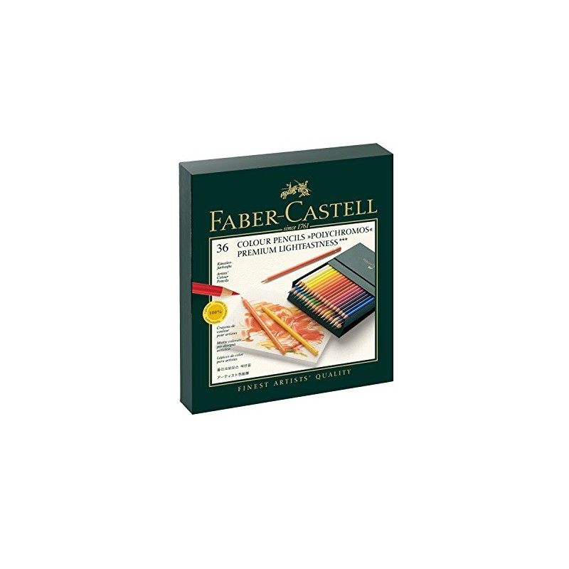 Faber-Castell 110092 Coloured Pencils, Polychromos, Pack of 36, Studio Box