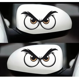 Angry Eyes Cartoon Car Decal, Funny Peeking Eyes Vinyl Sticker for Car Window, Hood, Bumper, Aggressive JDM Look, Waterproof Durable Auto Accessory for Trucks, SUVs, Laptops (2Pcs) (Angry)