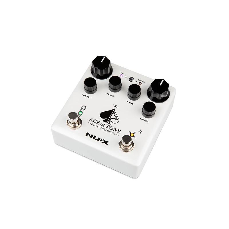 NUX Ace of Tone Dual Stacked Overdrive Pedal, NDO-5, White
