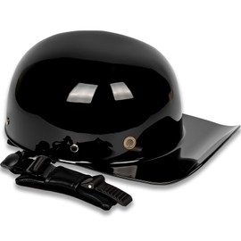 Yesmotor Baseball Style Cap Retro Motorcycle Helmet Unisex-Adult - DOT Approved (Light Black, M)