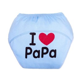 Learning Panties - Nappy - Culotte - Waterproof - Washable - Baby - Newborn - Female - Male - Gift Idea, I Love Papa Blue