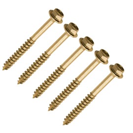 TERF® 8.0 X 70mm Advanced Turbo Coach Screws 8.0 X 70mm Slash Point Hex Flange Head Solo Coach Screw Yellow - Pack of 10