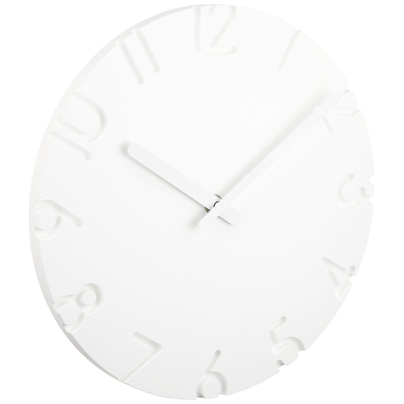 Remnos NTL10-04A Lemnos Wall Clock, Analog, Curved, White, CARVED Arabic,