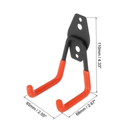 PATIKIL Garage Hooks Heavy Duty, 4Pcs Utility Storage Hooks Wall Mount Hanger Hooks for Bulk Items, Hanging Bike, Ladder, Garden (Red), 65 x 68 x 110MM