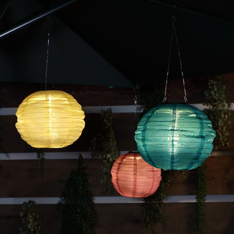 NOMA Solar Mandarin Round Lantern, 25 cm - Colour May
