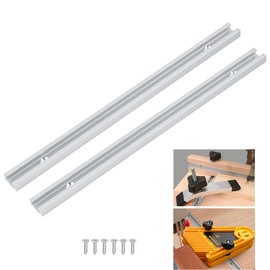 T Rail Mitre Rail 300 mm, T-Slot Rail Aluminium with Double Cut Profile, T Track for Table Saw Router Table Woodworking Tools, Pack of 2