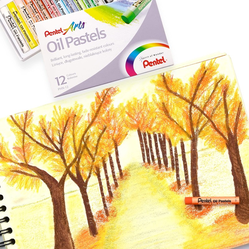 Colores Pastel Aceite Pentel Caja con 12 Piezas- PHN-12