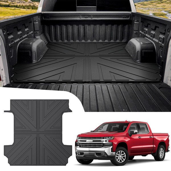 Utiiy Truck Bed Mat for 2019-2023 Chevrolet Silverado/GMC Sierra 1500 5.8ft Short Bed Mat TPE All Weather Truck Bed Liner for 2023 Chevy Silverado/GMC Sierra 1500 Crew Cab Accessories