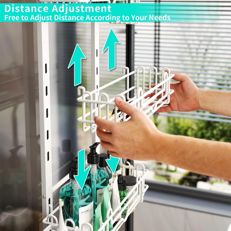 HapiRm 4 Tier Over the Door Shower Caddy, Hanging Shower