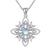 CUPENDA Witch Knot Necklace 925 Sterling Silver Witch Celtic Knot