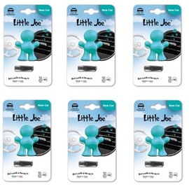 Little Joe Pack of 6 NewCar Turquoise Air Fresheners for Car Mounting on Any Ventilation Grille +/-45 Days Freshness in the Car, Household, Office, Kitchen or Wardrobe, Drawers etc.