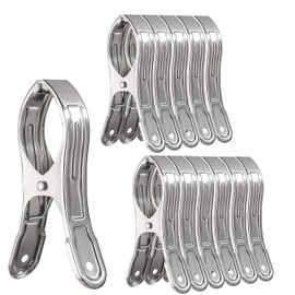 WEBI Pool Cover Clips Beach Towel Clips,12 Packs 4.7 Inch Chair Clips,About Ground Pool Cover Clamps for Cruise,Boat,Blanket,Quilt,Lounge