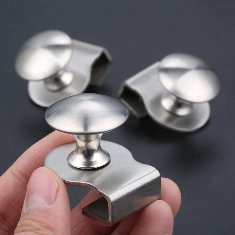 Hicello 4PCS Glass Door Pull Handle/Clamp/Clips for 5-8mm Showcase Furniture