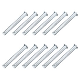 sourcing map 12Pcs M10 x 80mm Single Hole Clevis Pins, Zinc-Plated Carbon Steel Flat Head Hitch Pins for Trailer Latch, Mechanics Repair, Furniture Installation, Industrial Equipment