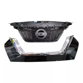 E-Z Parts For 2020-2023 Nissan Versa Upper Grille and Lower Grille with Chrome Molding